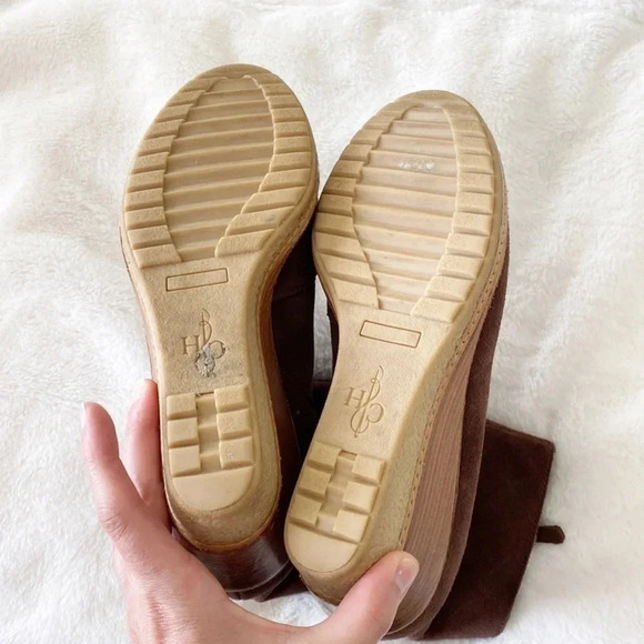 Cole Haan Rayna Suede Wedge Bootie Chestnut Brown Women Size 9.5 B - Picture 10 of 11